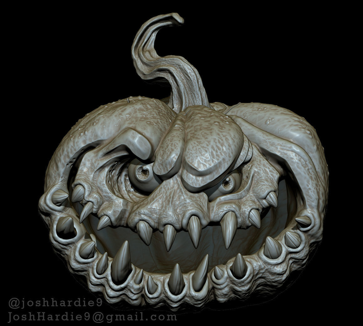 Punkin - Pumpkin Halloween Jack o Lantern Pre-Supported  3D print model_1
