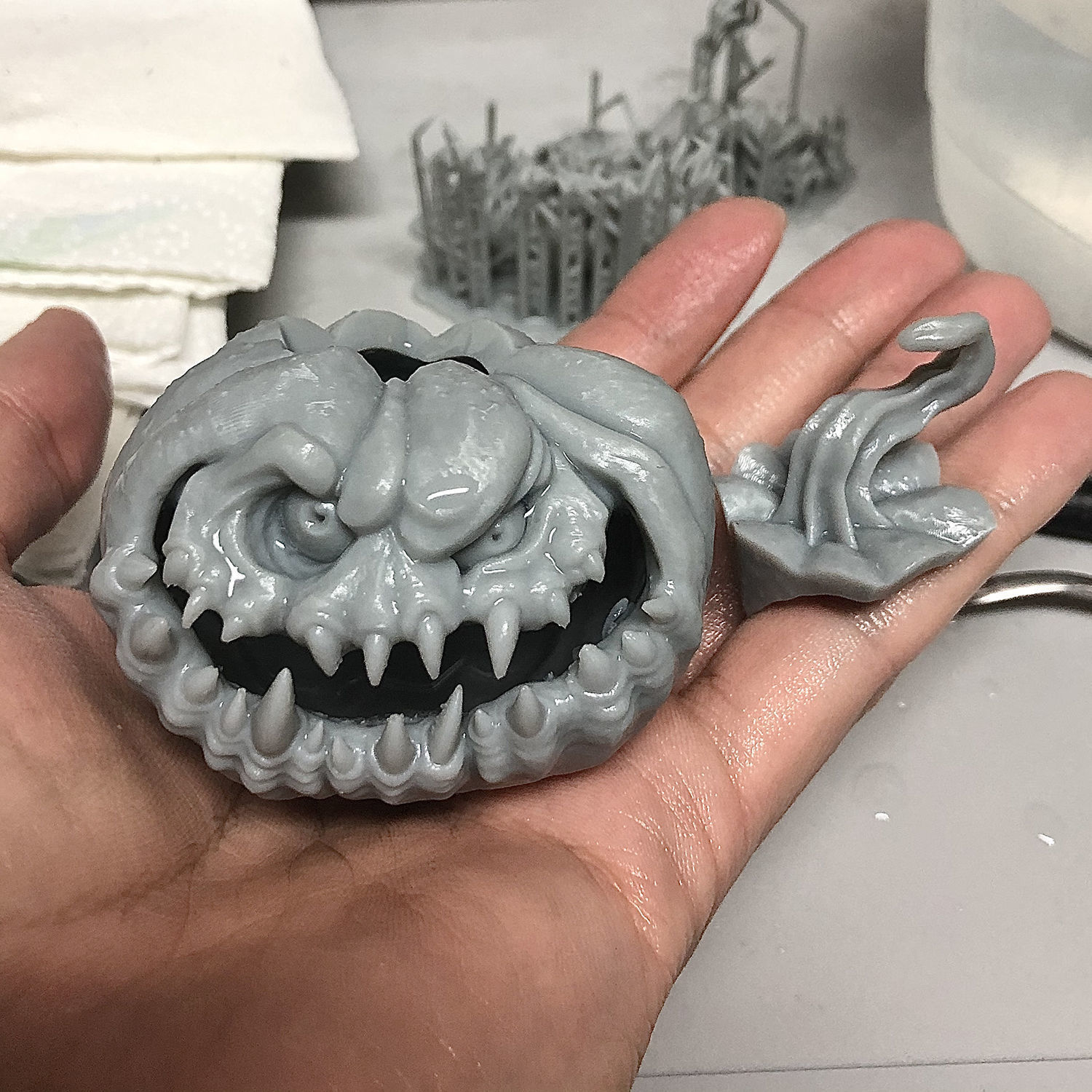 Punkin - Pumpkin Halloween Jack o Lantern Pre-Supported  3D print model_2