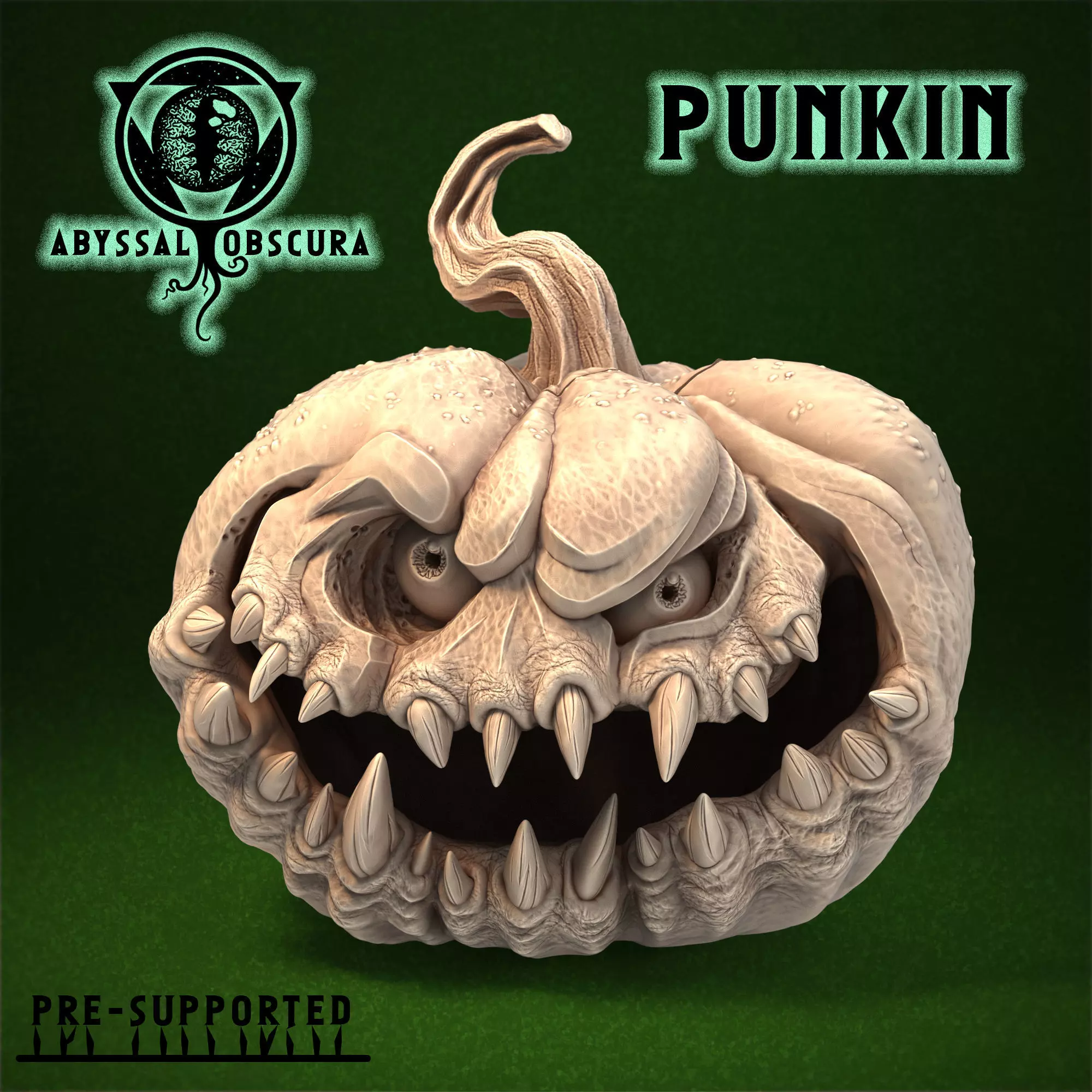 Punkin - Pumpkin Halloween Jack o Lantern Pre-Supported  3D print model_0