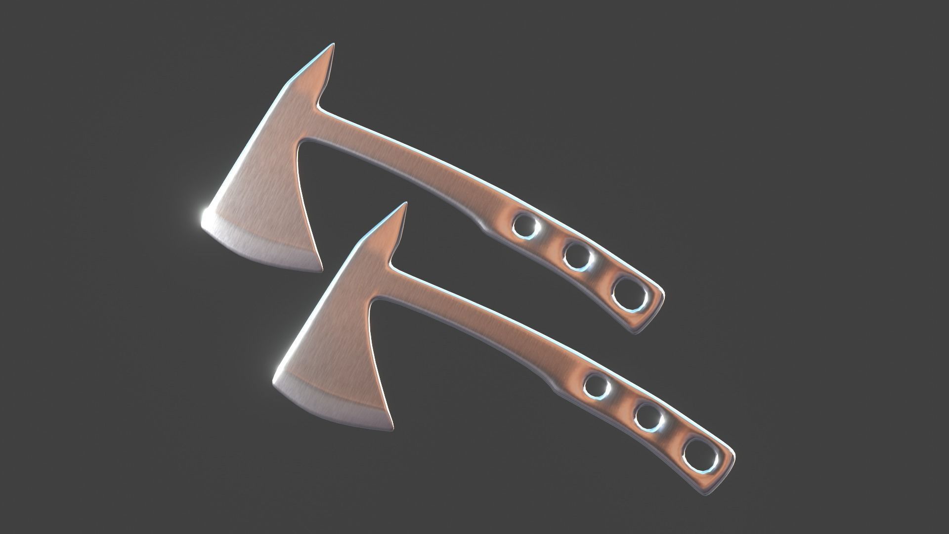 Throwing Axes Low-poly 3D model_1