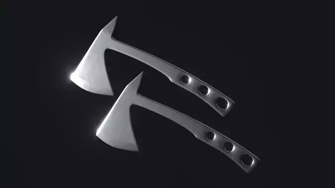 Throwing Axes Low-poly 3D model