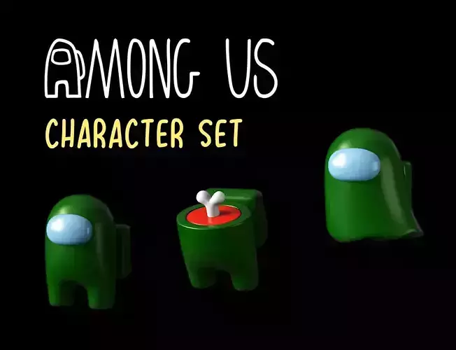 3D Among Us Character Modeling Set