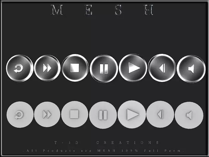 Music-control - 7 buttons Low-poly 3D model_0