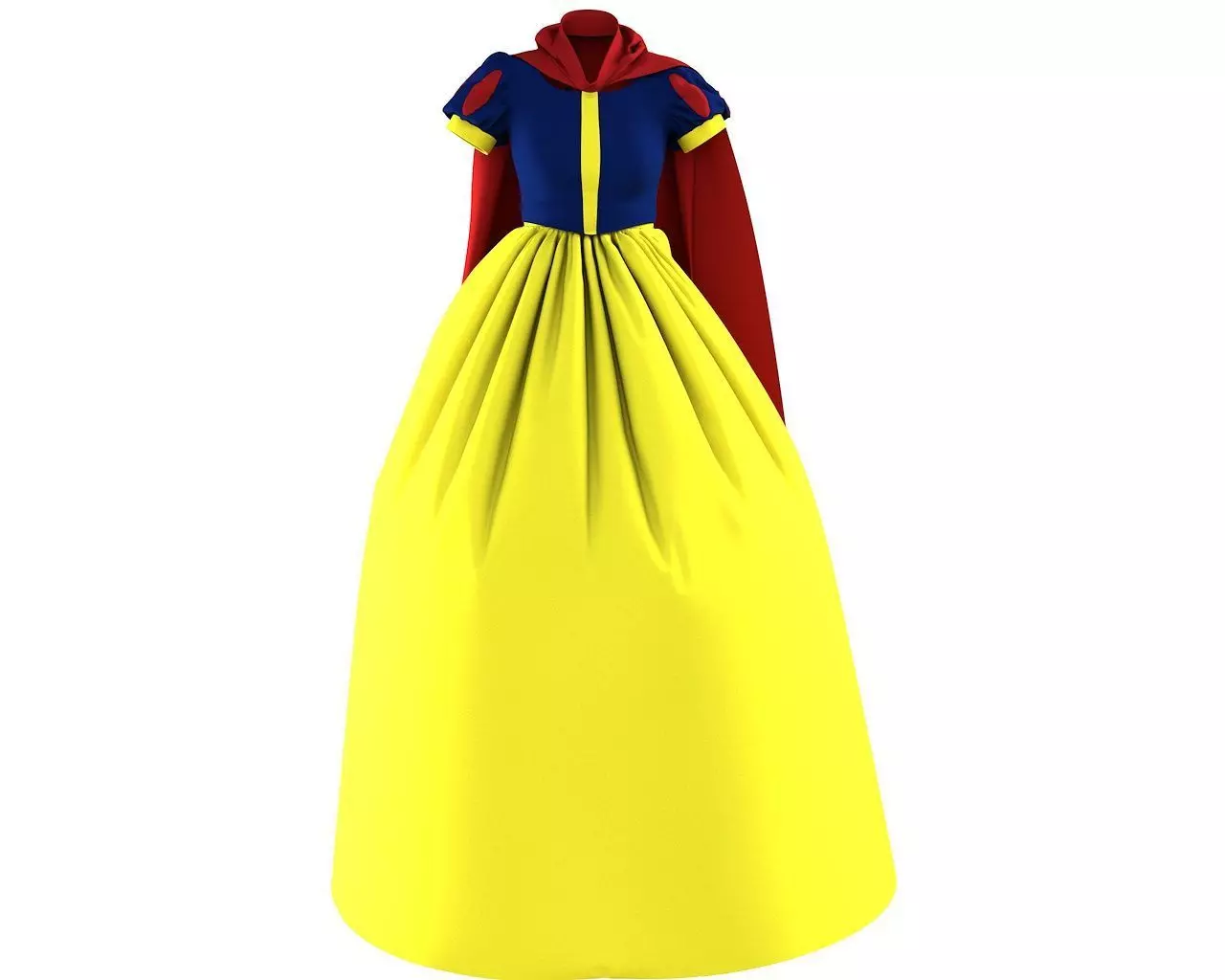 3D Model of Princess Costume Snow White 3D model