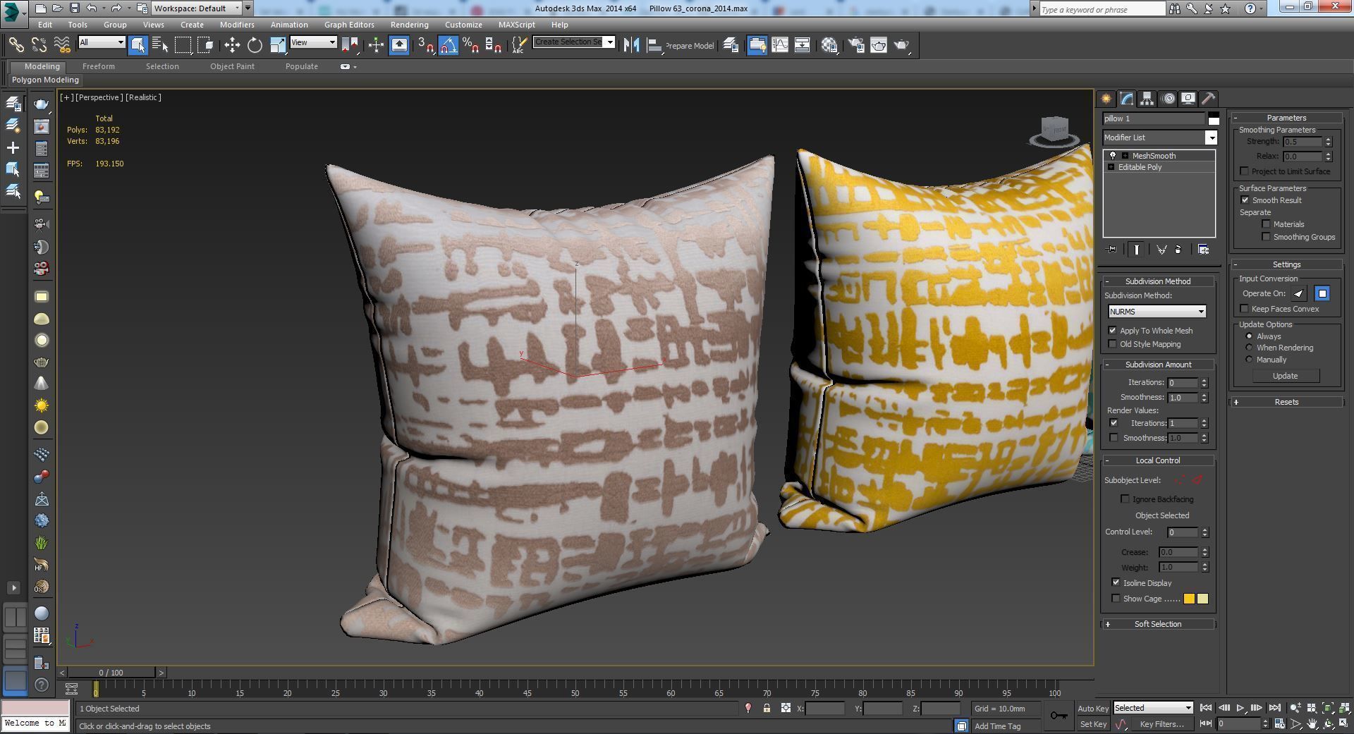 Decorative pillows set 063 3D model_20