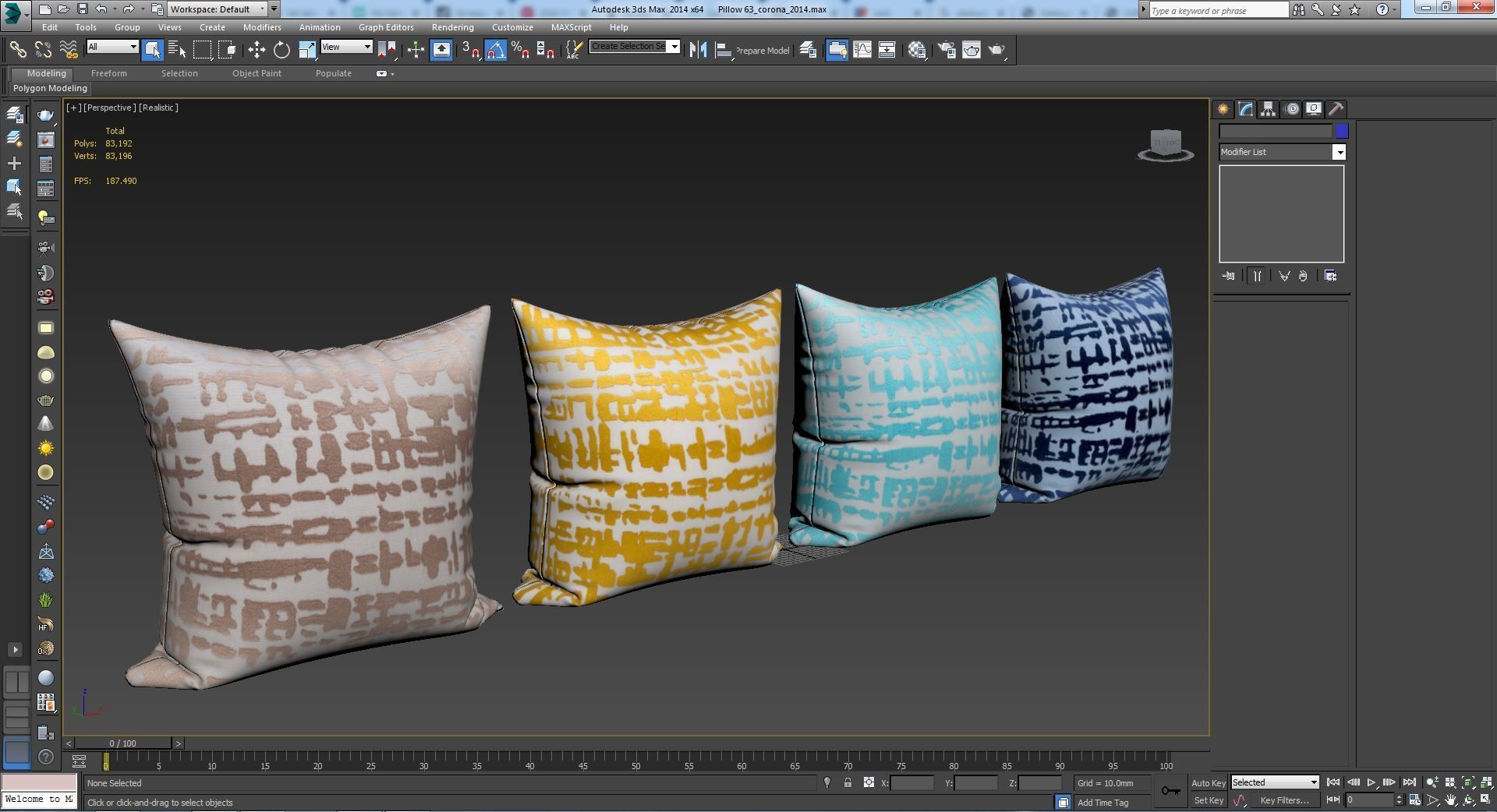 Decorative pillows set 063 3D model_17