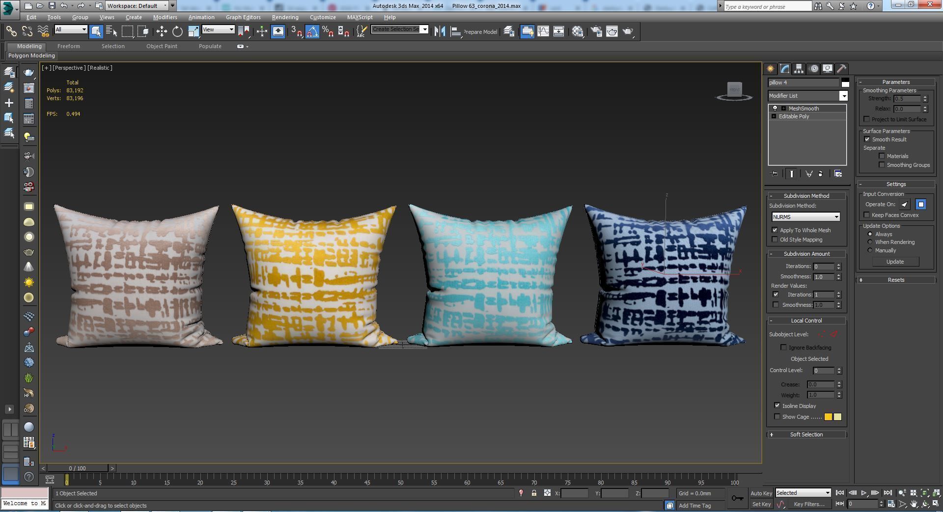 Decorative pillows set 063 3D model_14