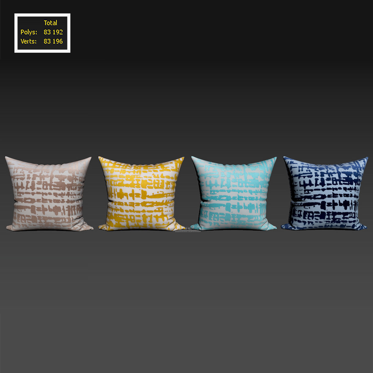 Decorative pillows set 063 3D model_2