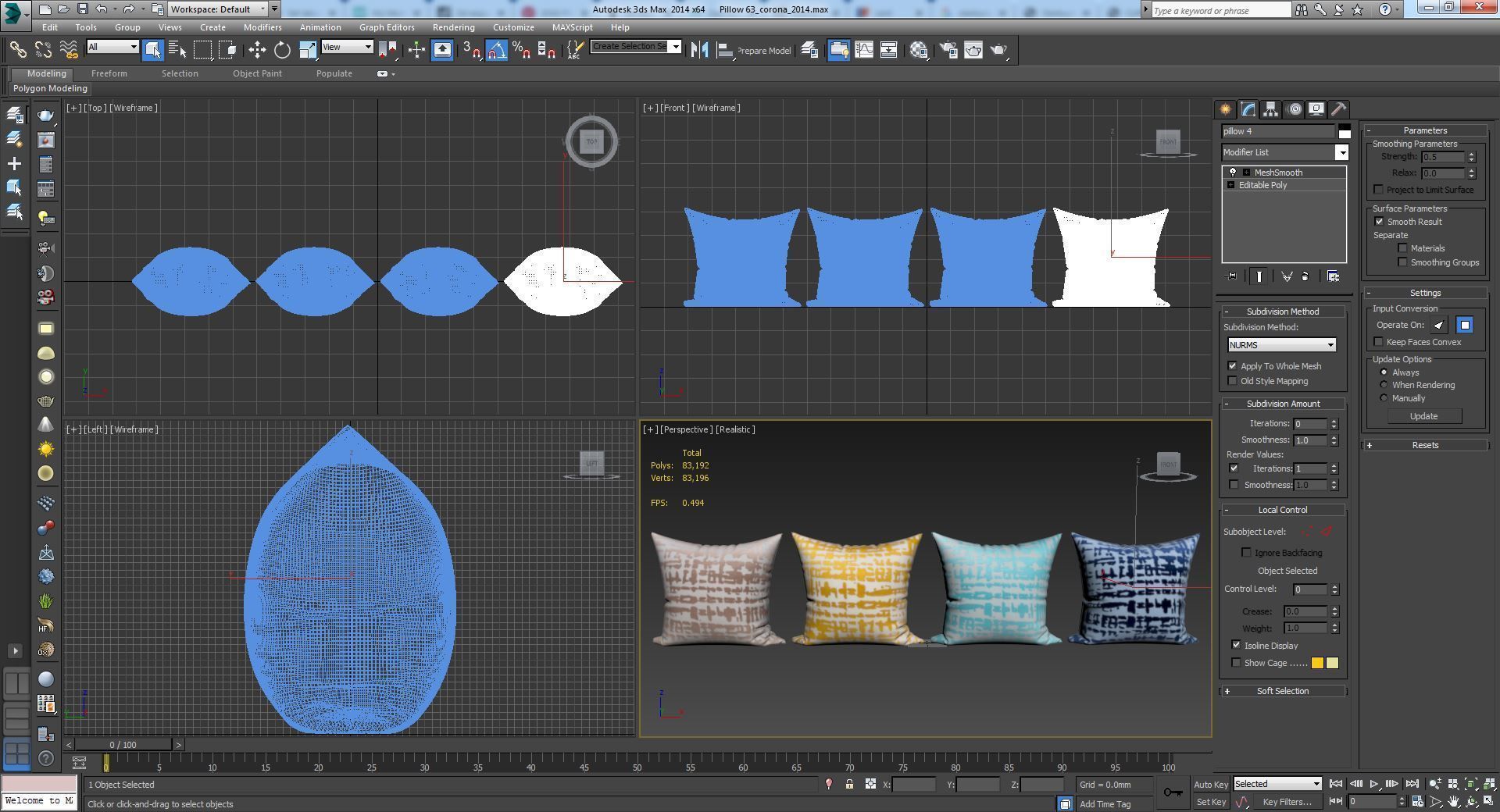 Decorative pillows set 063 3D model_3