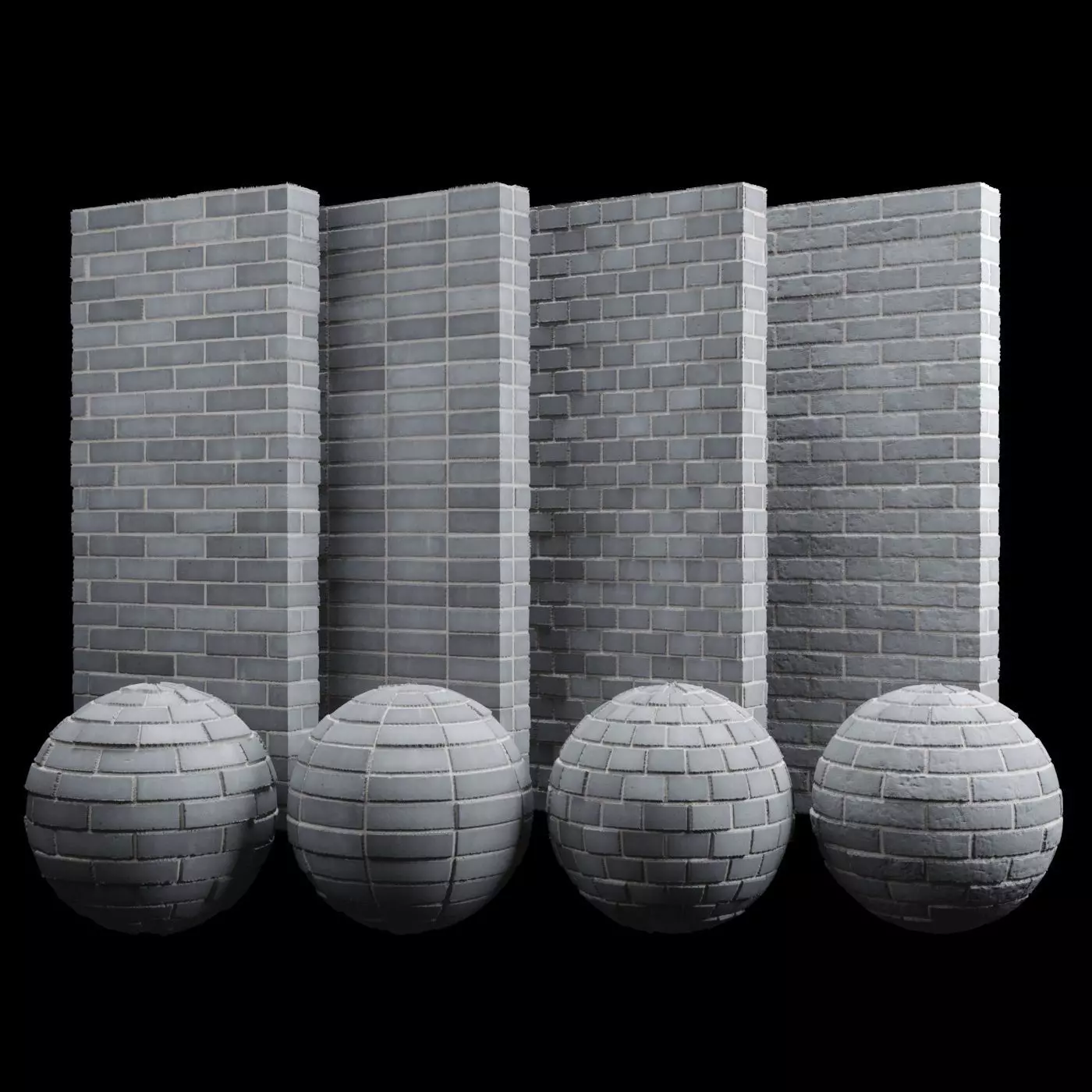Grey Brick Tiles Texture PBR 200 x 200 cm Texture_0