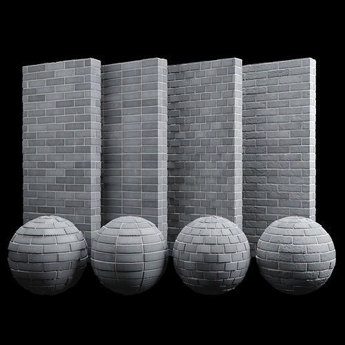 Grey Brick Tiles Texture PBR 200 x 200 cm Texture