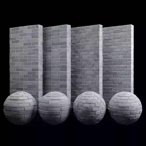 Grey Brick Tiles Texture PBR 200 x 200 cm