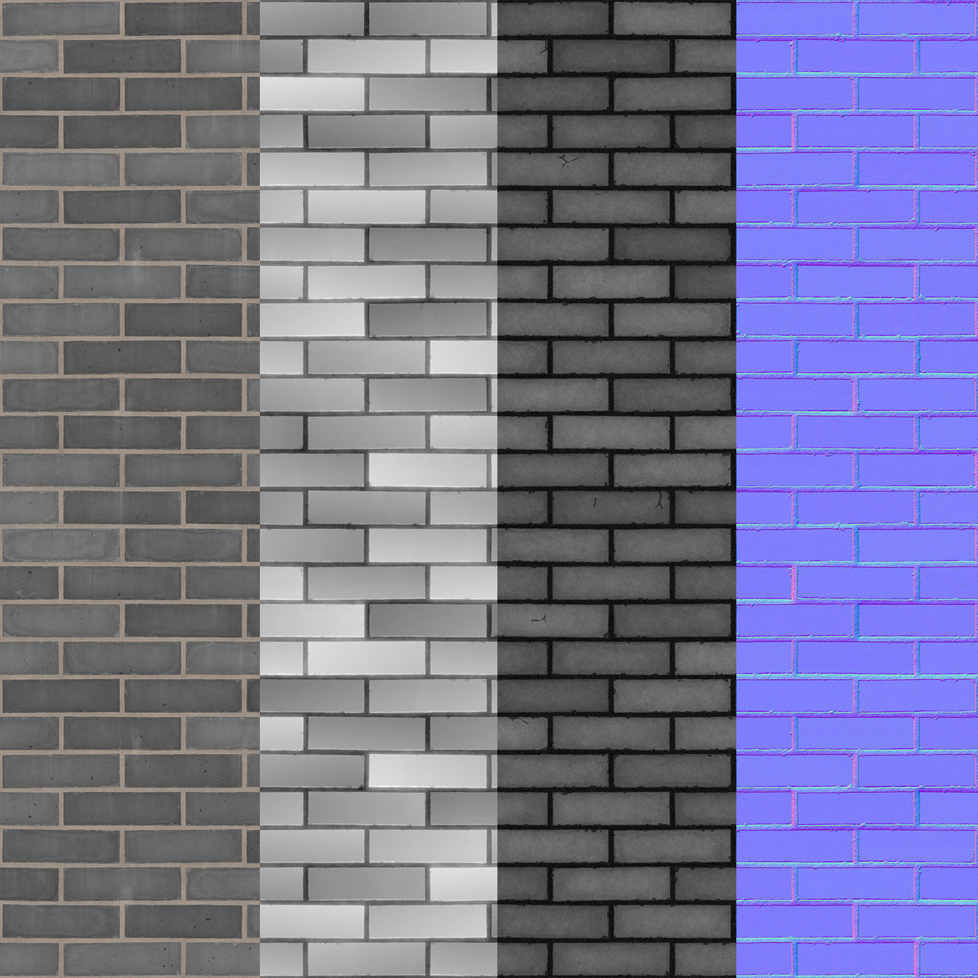 Grey Brick Tiles Texture PBR 200 x 200 cm Texture_6