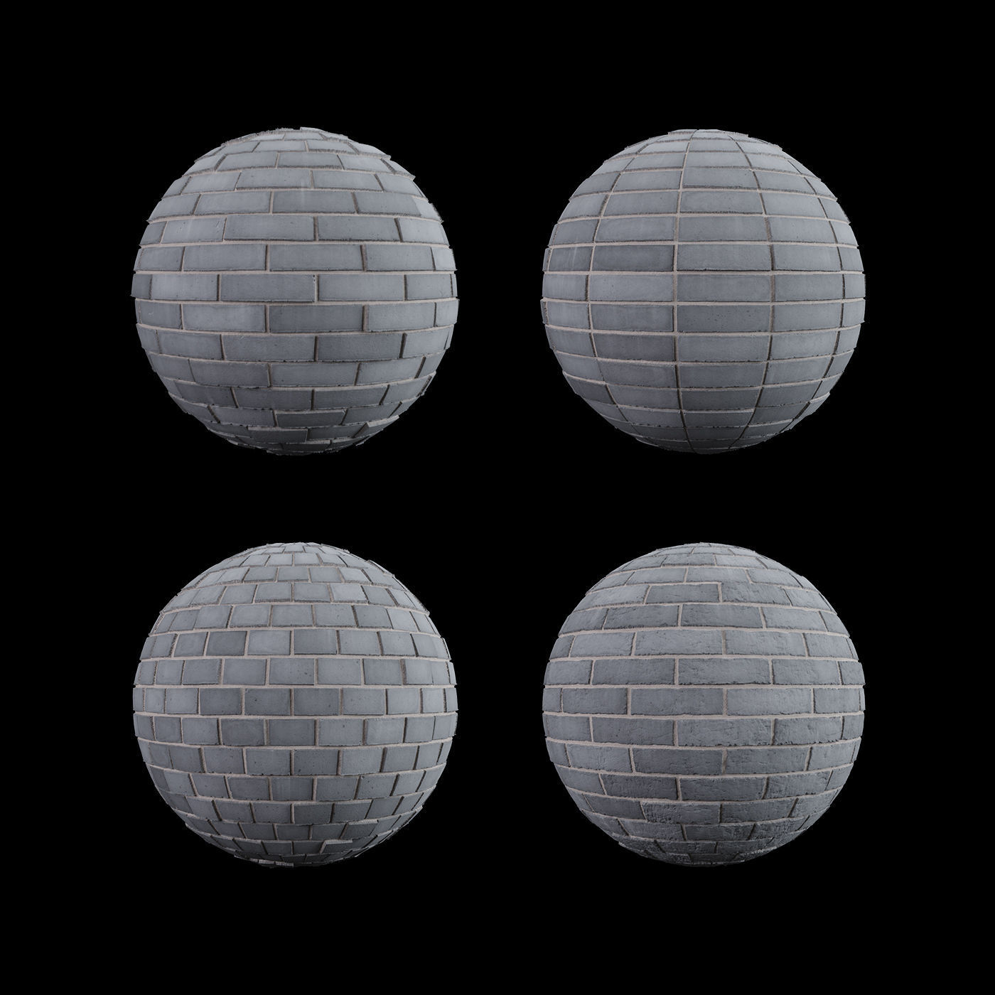 Grey Brick Tiles Texture PBR 200 x 200 cm Texture_1