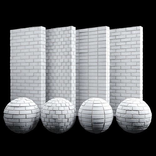 Clean White Brick Tiles Texture PBR 200 x 200 cm Texture