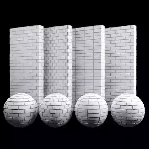 Clean White Brick Tiles Texture PBR 200 x 200 cm