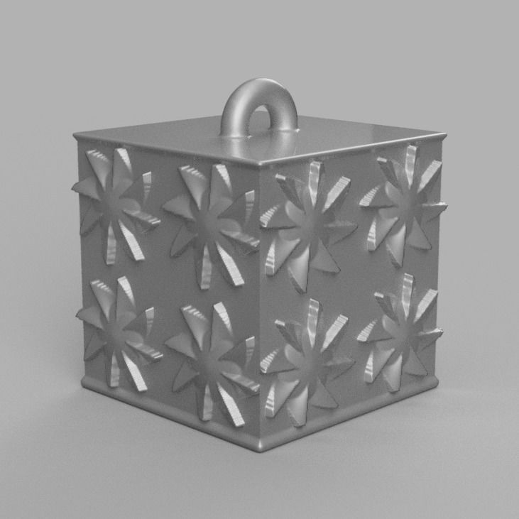 Christmas ornement cube 3D print x76 3D print model_23