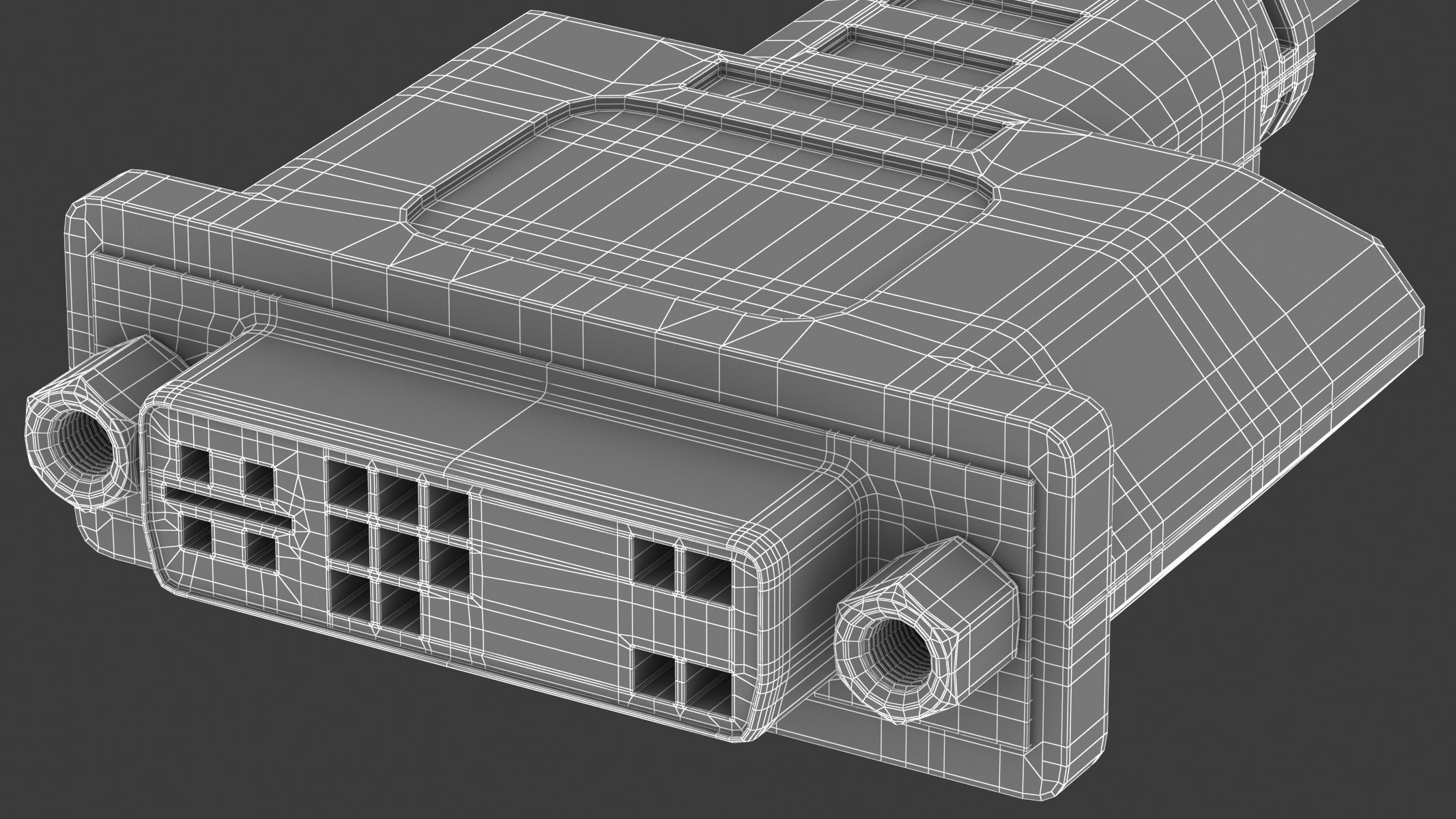 DVI-A Female Module 3D model_7