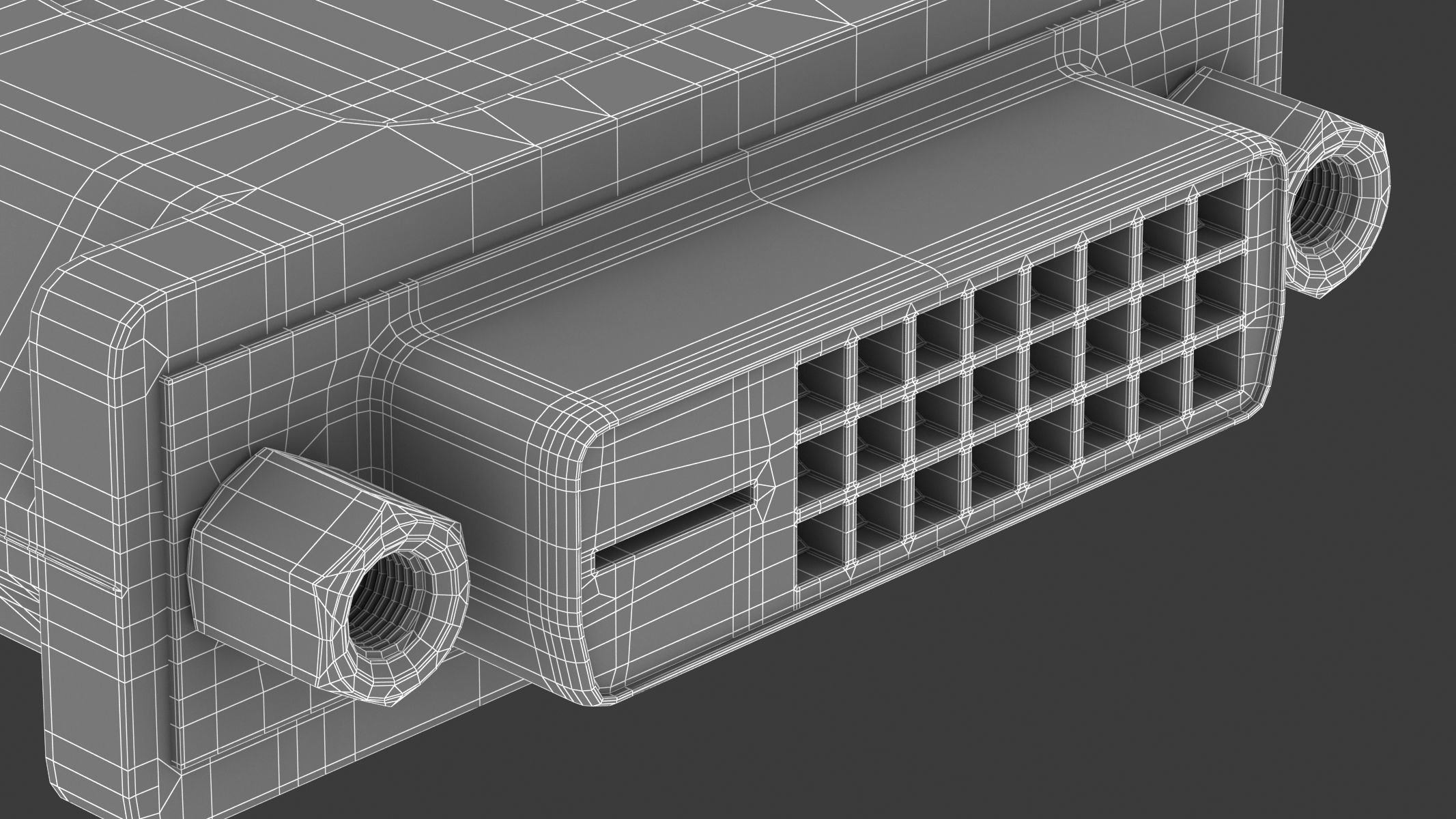 DVI-D Dual Link Female Module 3D model_8