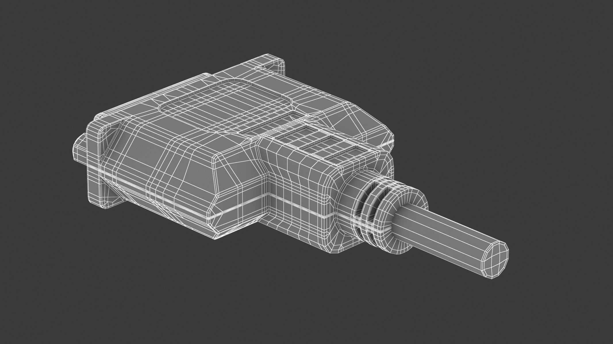 DVI-I Dual Link Female Module 3D model_6