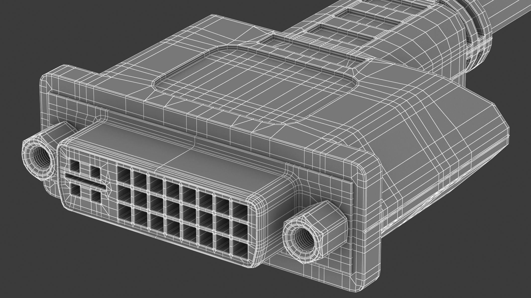 DVI-I Dual Link Female Module 3D model_7