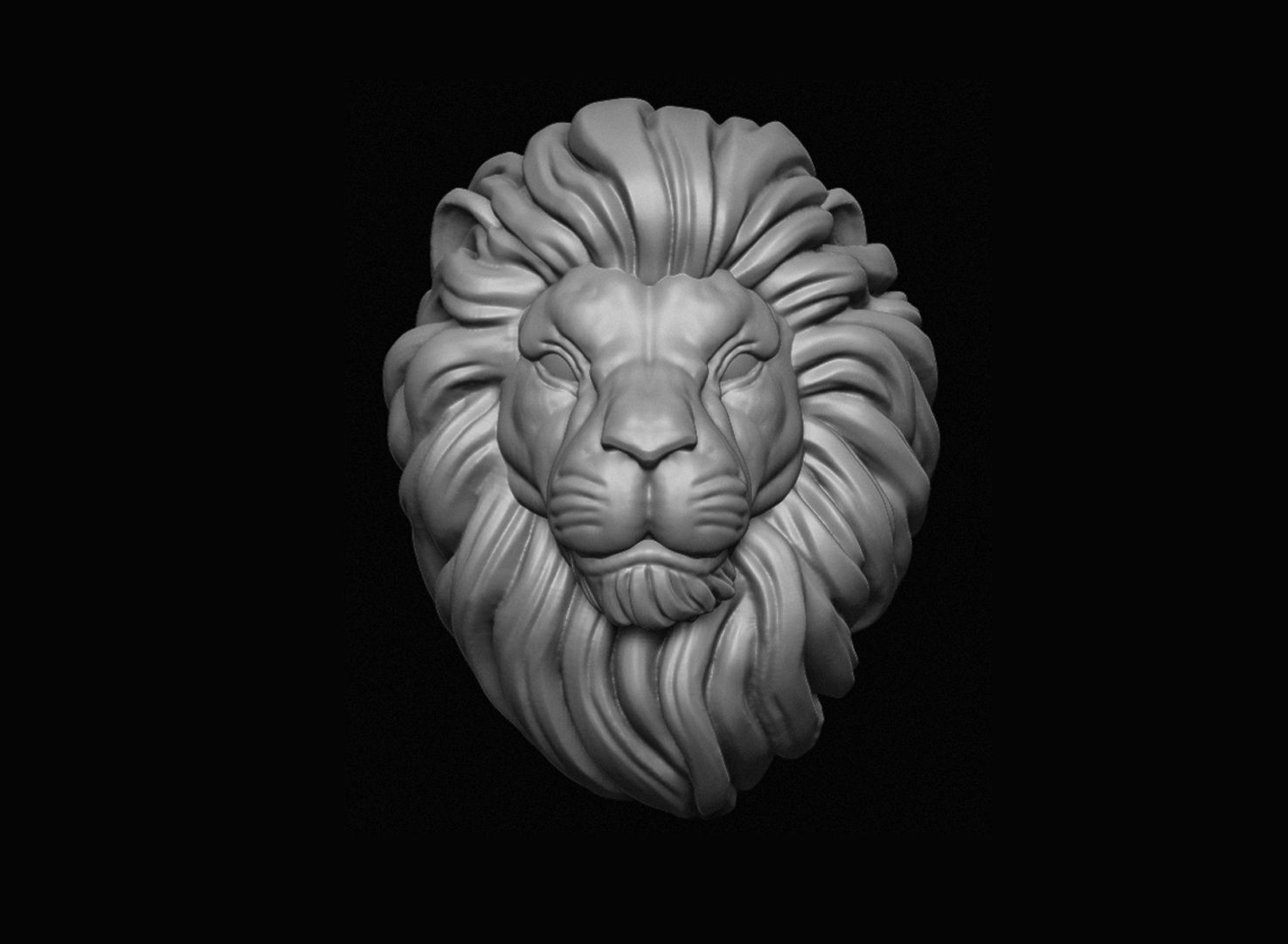Lion Head 3D print model_3