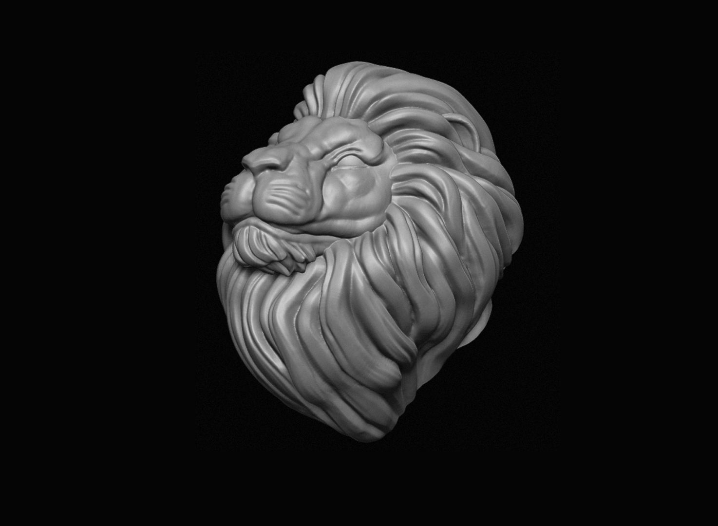 Lion Head 3D print model_6