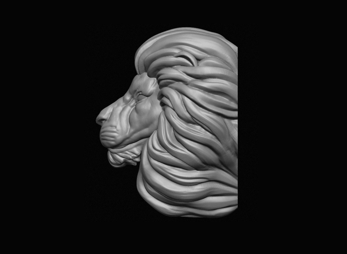 Lion Head 3D print model_5