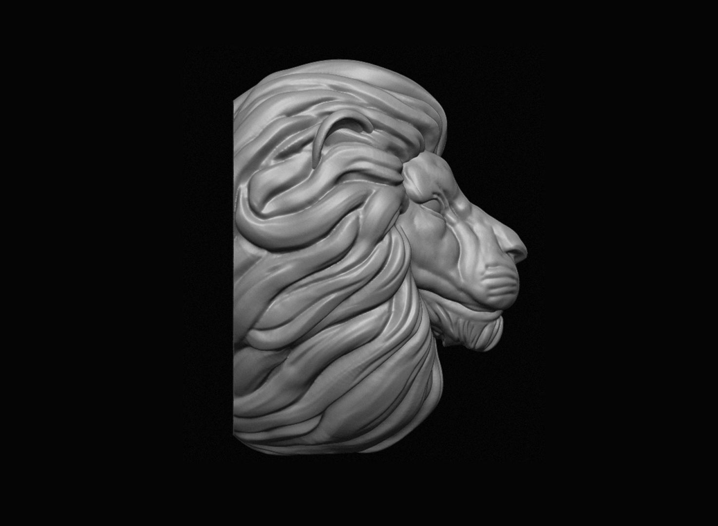 Lion Head 3D print model_4