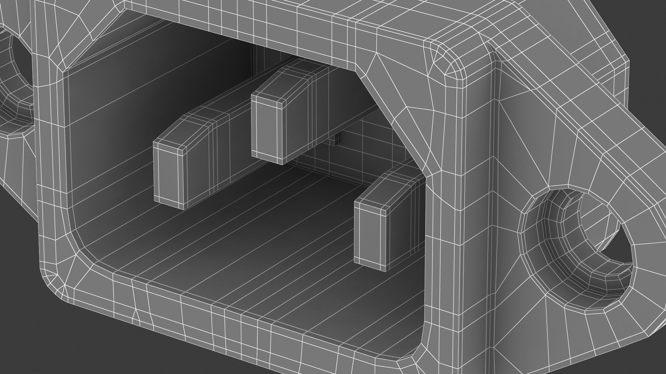 IEC 320 C14 Module 3D model_7