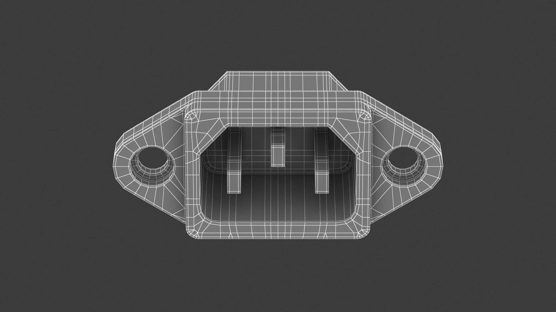 IEC 320 C14 Module 3D model_5