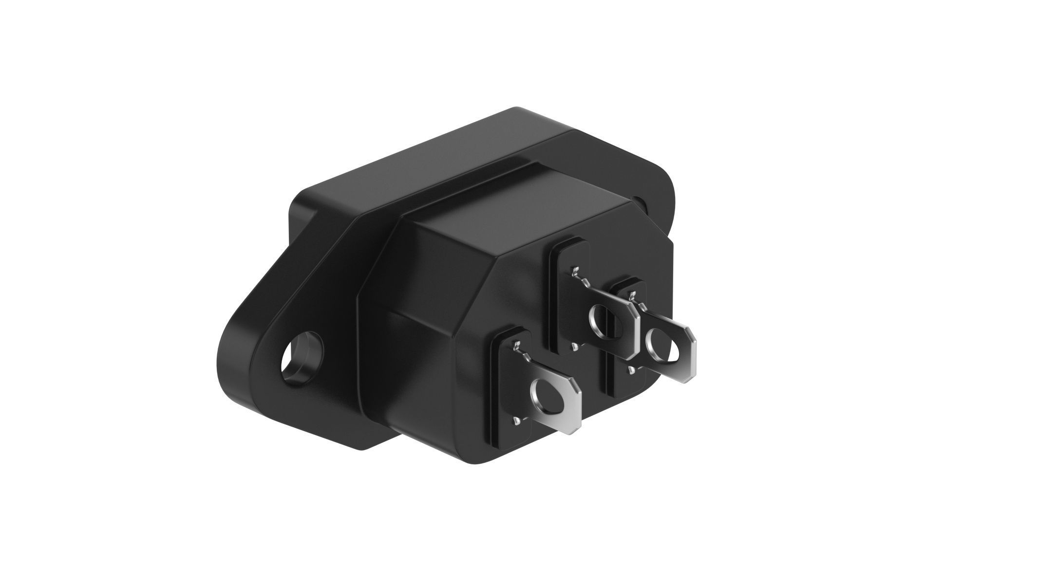 IEC 320 C14 Module 3D model_1