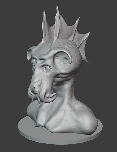 Underwater Alien Bust Sculpt 3D model
