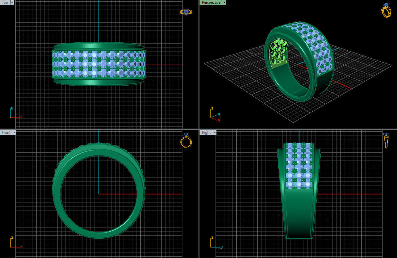 Band ring for men - supper style CG20210001 3D print model_1