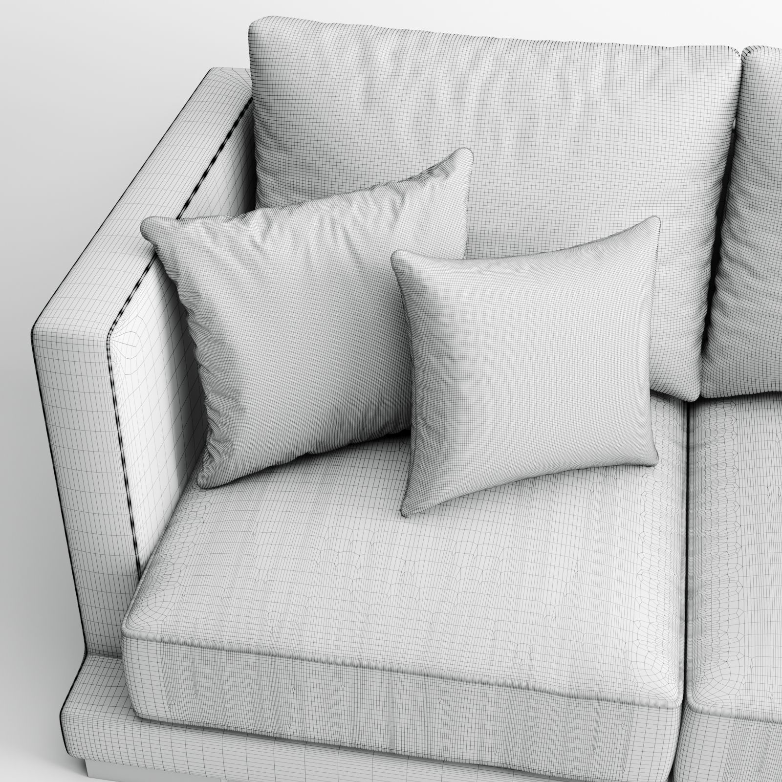 Grey sofa 3D model_3