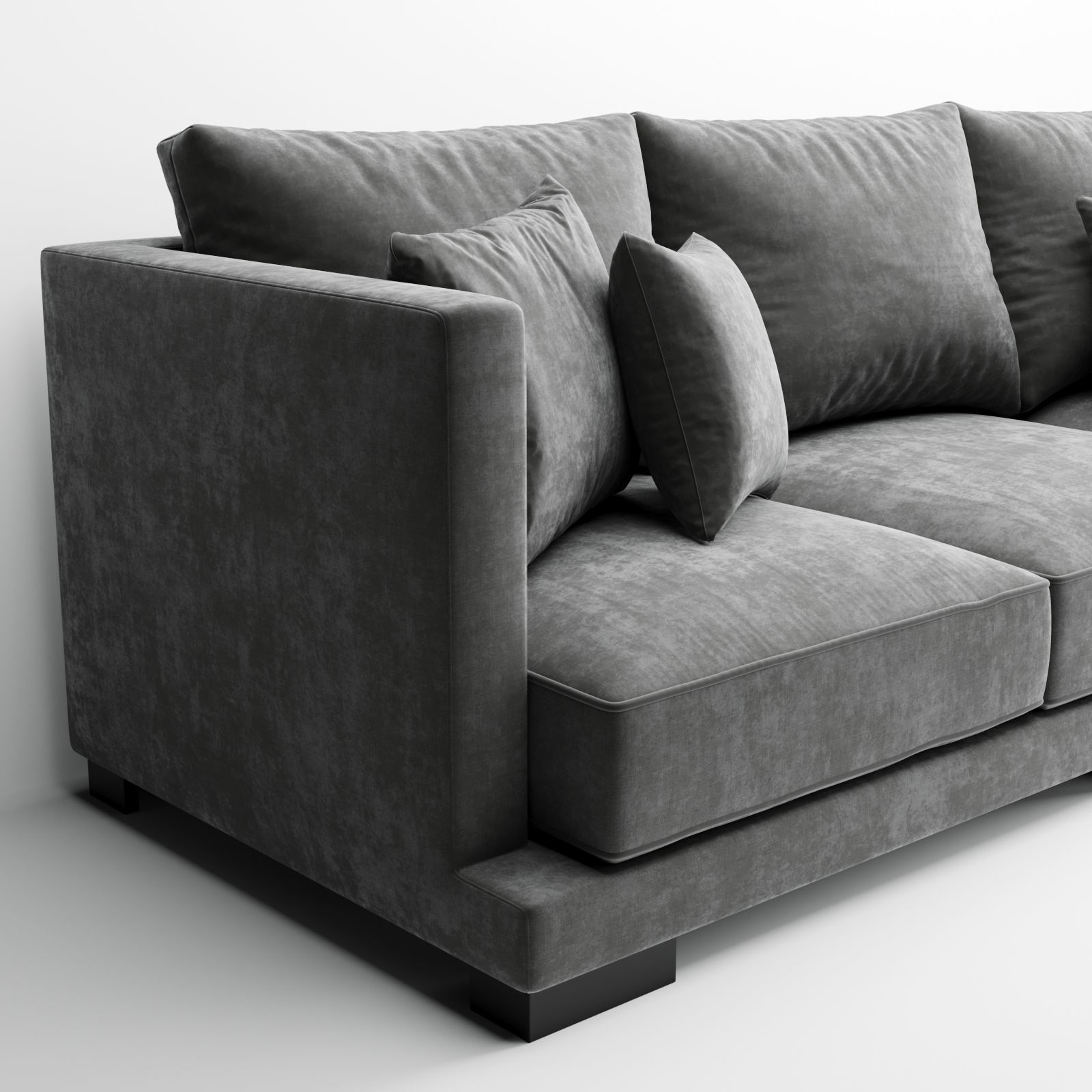 Grey sofa 3D model_1