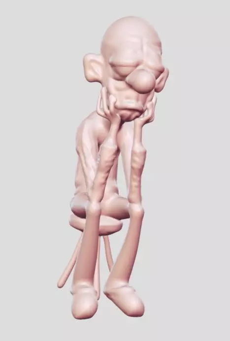 old man Depressed 3D print model