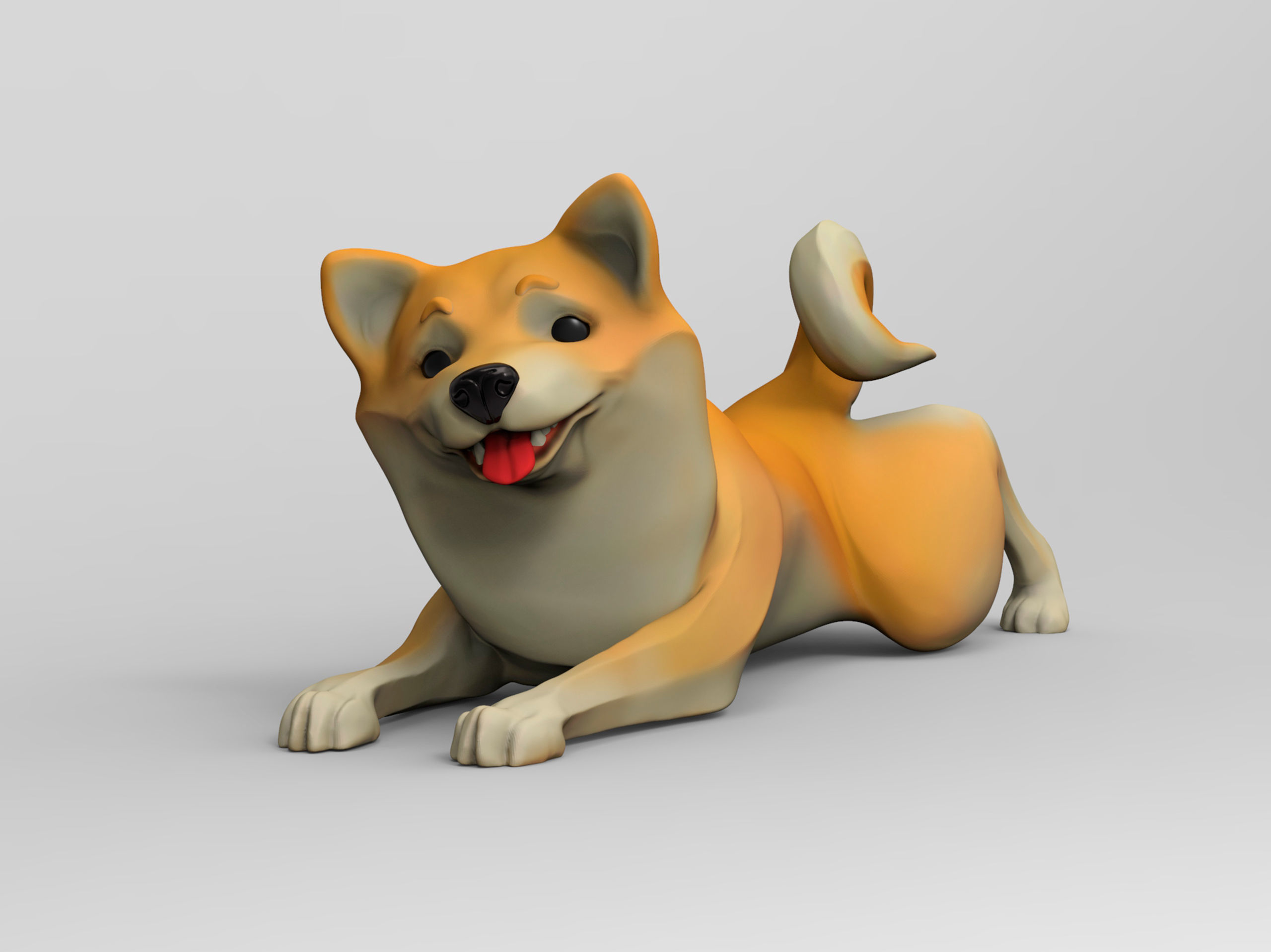 Doggie Shiba-inu 03 statuette 3D print model 3D print model_2