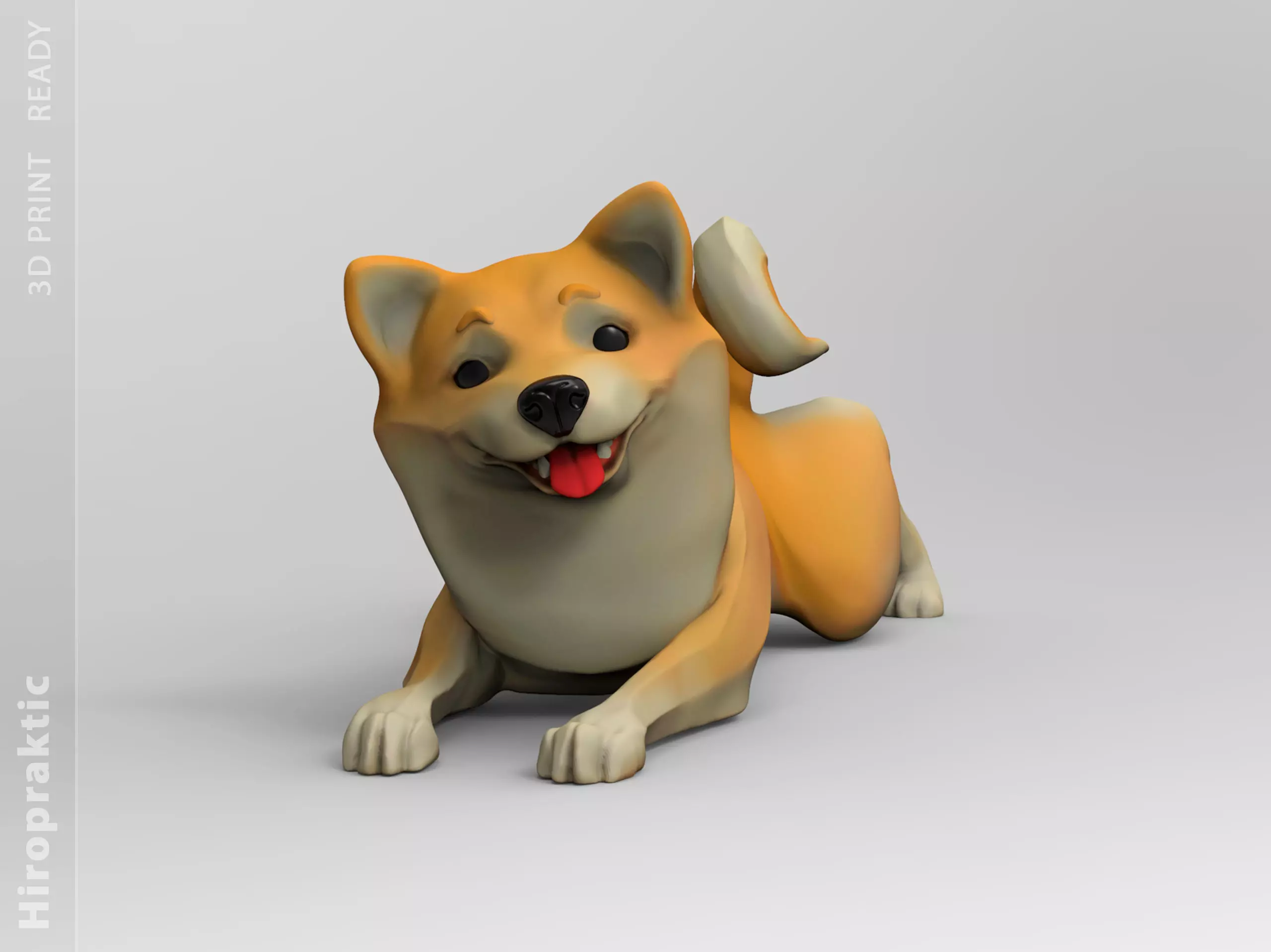 Doggie Shiba-inu 03 statuette 3D print model 3D print model_0