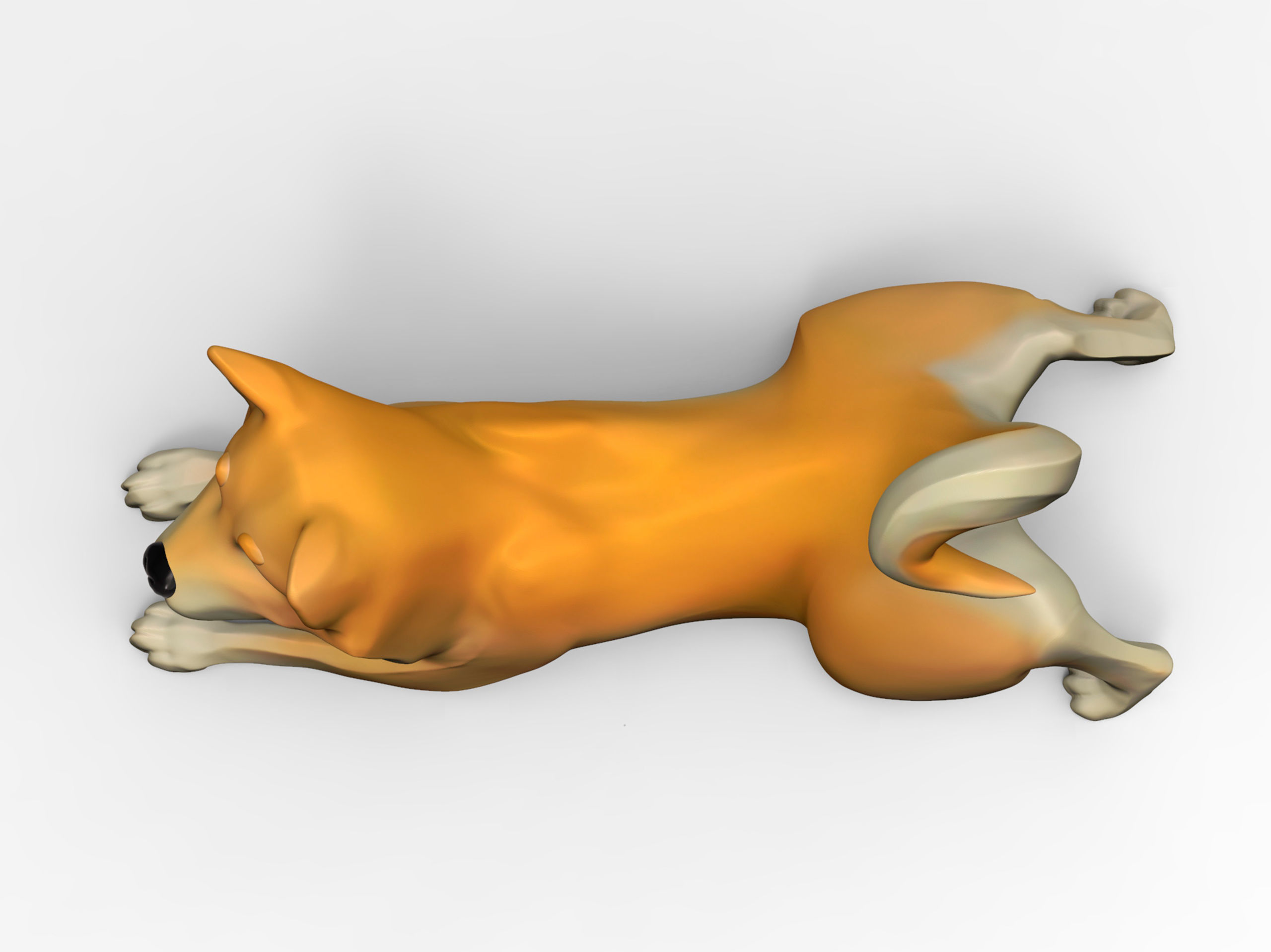 Doggie Shiba-inu 03 statuette 3D print model 3D print model_5