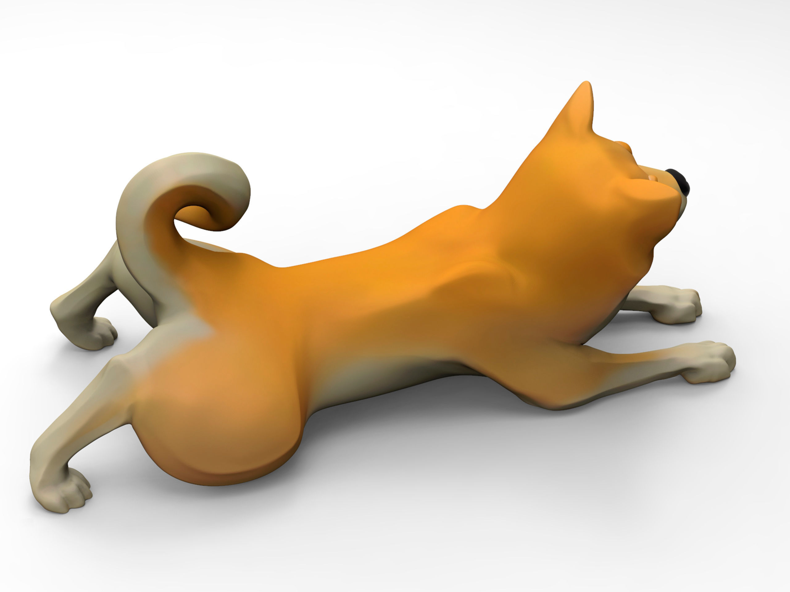 Doggie Shiba-inu 03 statuette 3D print model 3D print model_6