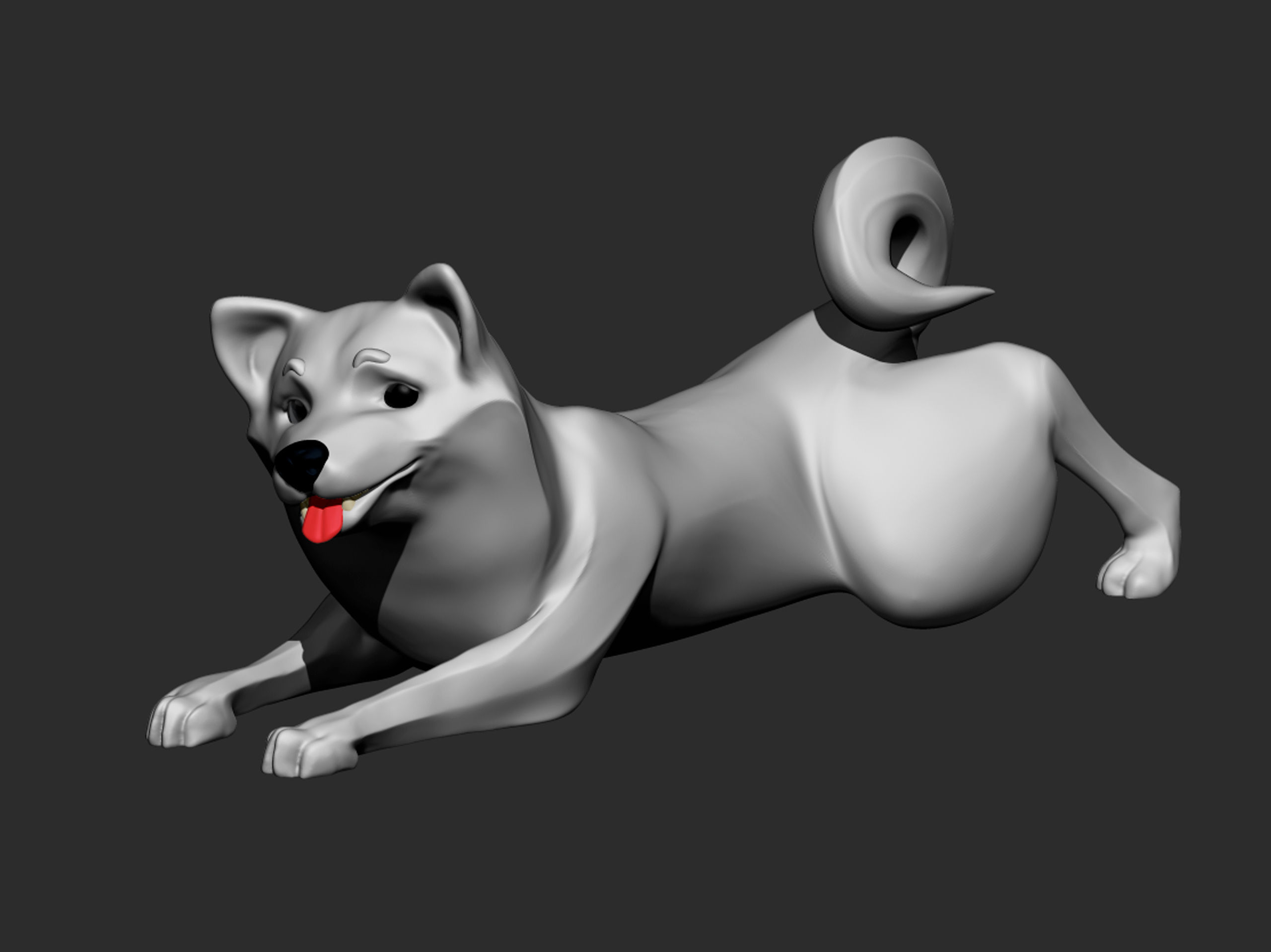 Doggie Shiba-inu 03 statuette 3D print model 3D print model_9