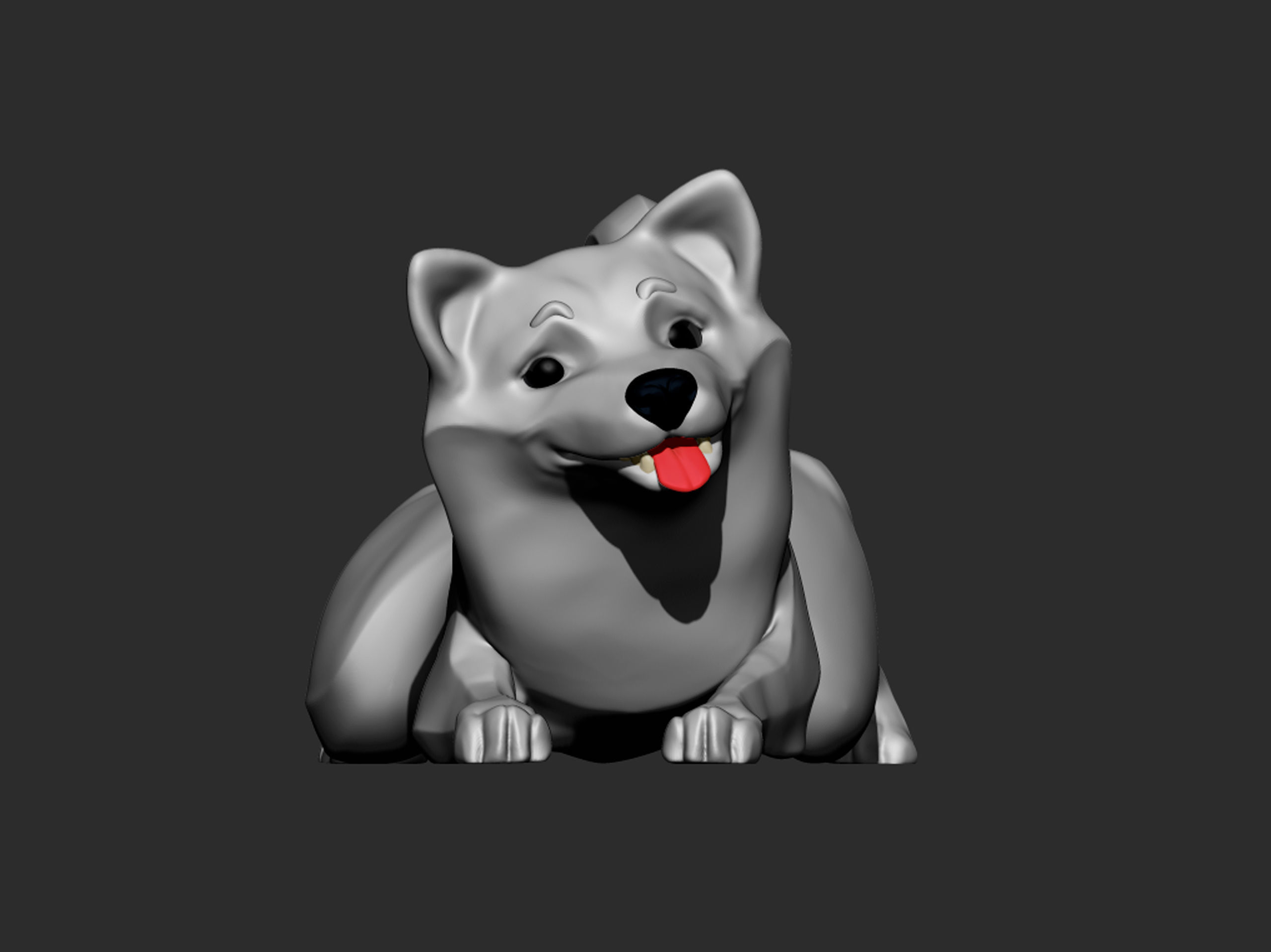 Doggie Shiba-inu 03 statuette 3D print model 3D print model_8