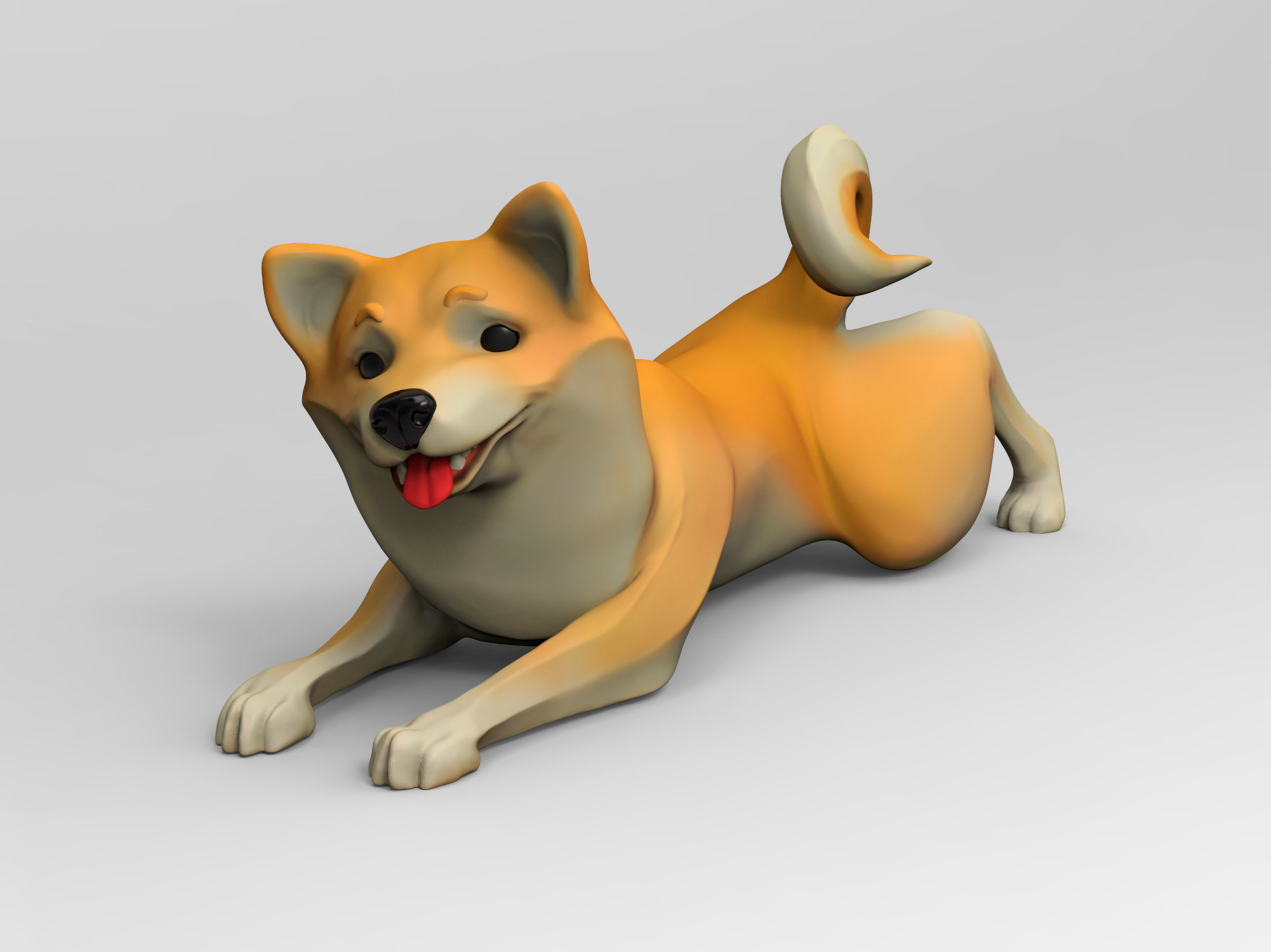 Doggie Shiba-inu 03 statuette 3D print model 3D print model_3