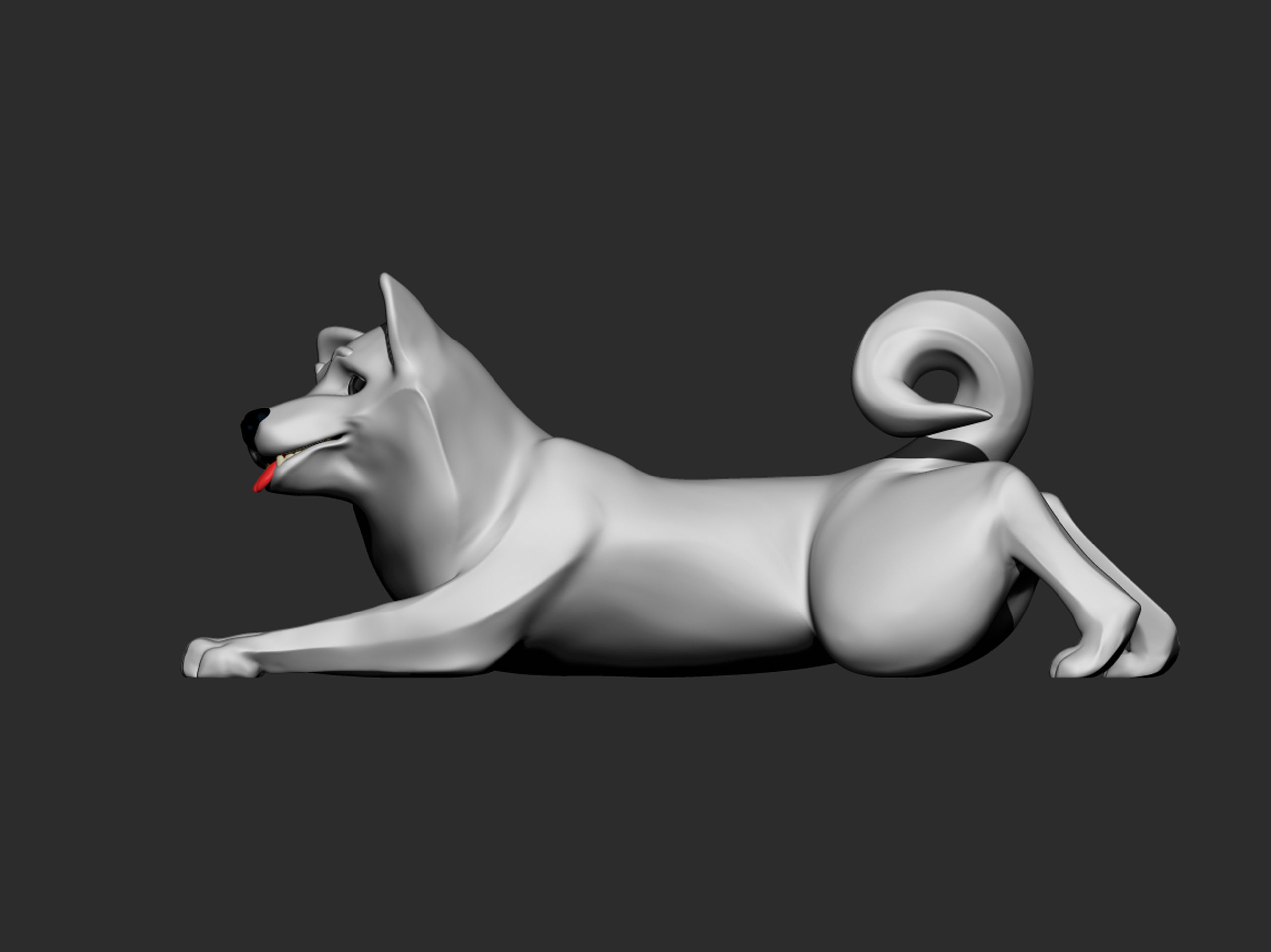 Doggie Shiba-inu 03 statuette 3D print model 3D print model_12