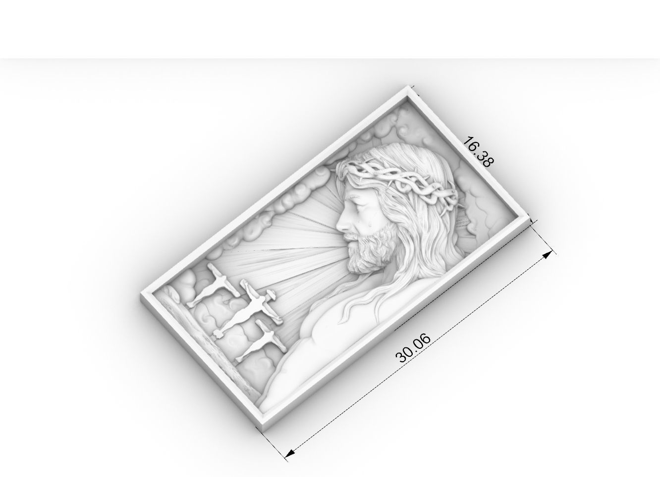 Crucified Jesus Pendant Bas-Relief 3D print model 3D print model_12