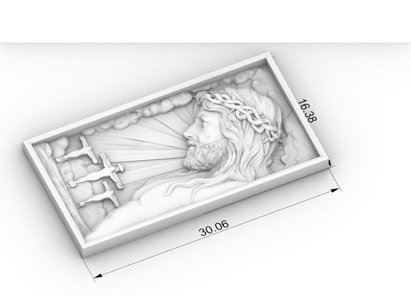 Crucified Jesus Pendant Bas-Relief 3D print model 3D print model_4