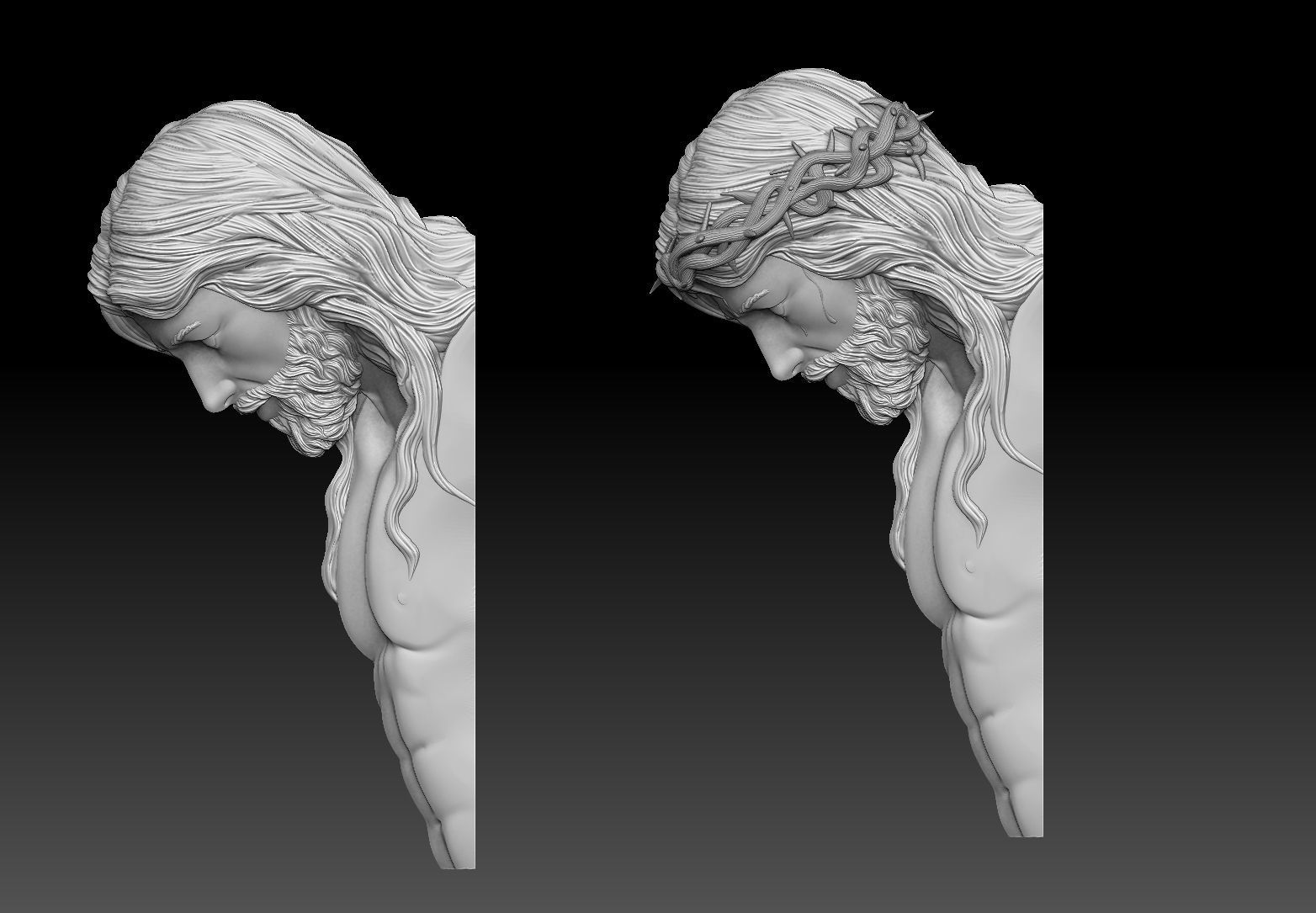 Crucified Jesus Pendant Bas-Relief 3D print model 3D print model_2
