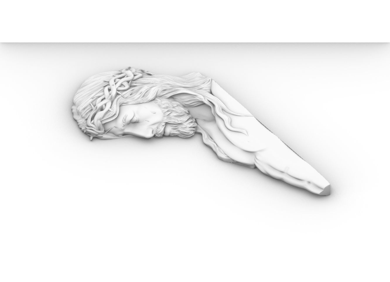 Crucified Jesus Pendant Bas-Relief 3D print model 3D print model_6