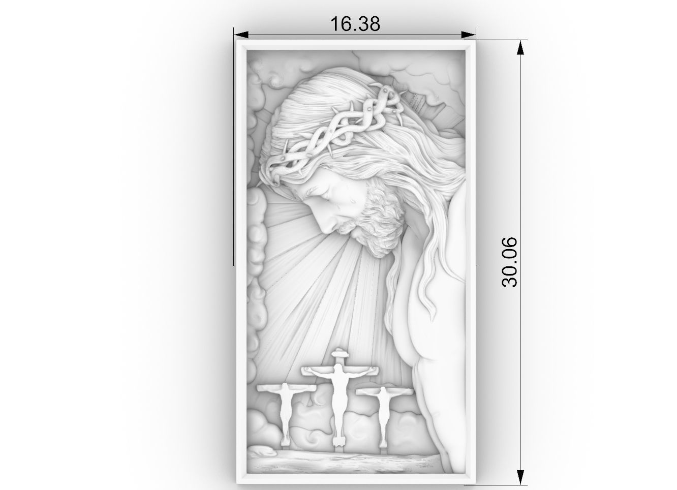 Crucified Jesus Pendant Bas-Relief 3D print model 3D print model_11